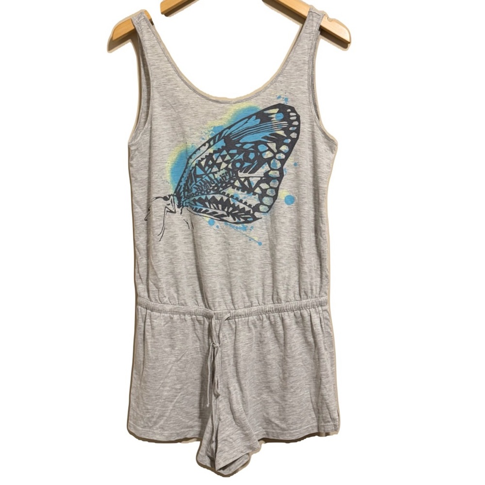 Blue Butterfly Gray Romper Pajama SM-MD